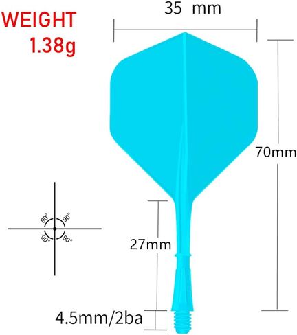 NOTHER Dart Flights 12 قطعة من رحلات السهام المتكاملة والأعمدة 2BA برغي في واحد مجموعة طيران السهام المتينة المضادة للسقوط in Kuwait