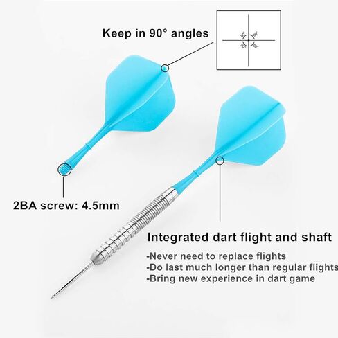 NOTHER Dart Flights 12 قطعة من رحلات السهام المتكاملة والأعمدة 2BA برغي في واحد مجموعة طيران السهام المتينة المضادة للسقوط in Kuwait