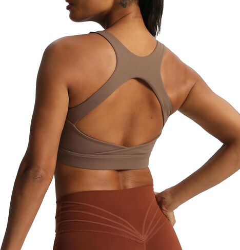 Aoxjox Women's Workout Sports Bras High Impact Fitness Backless Padded Training Gym Khloe Bra Yoga Crop Tank Top in Saudi Arabia