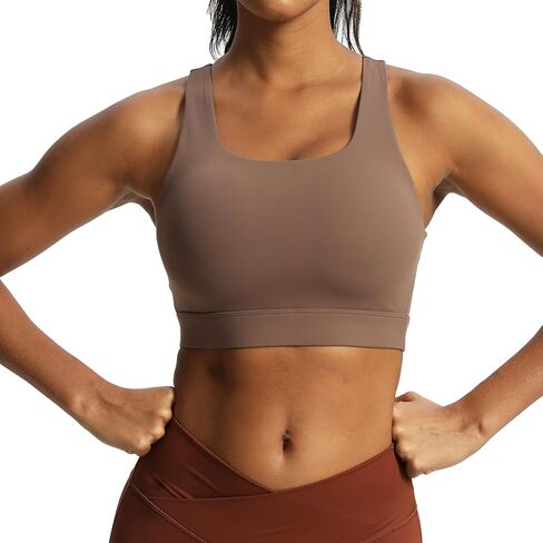 Aoxjox Women's Workout Sports Bras High Impact Fitness Backless Padded Training Gym Khloe Bra Yoga Crop Tank Top in Saudi Arabia