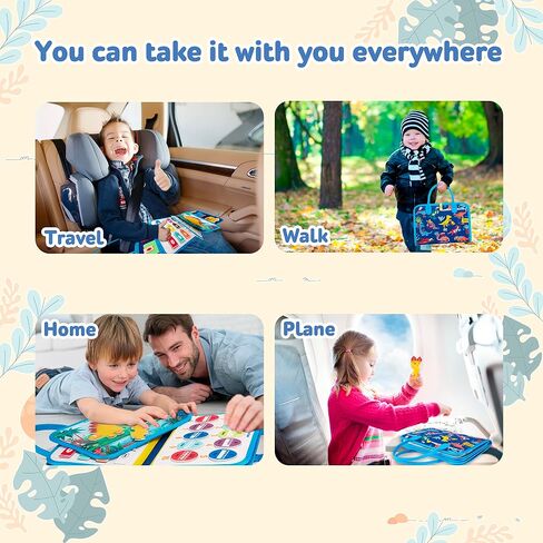 Busy Board for Toddler - Montessori Educational Toys Quiet Book - 7 in 1 Sensory Preschool Learning Activities Board - Travel Toy 2 3 4 Years Old Boys Girls Birthday Gift (Blue) in Saudi Arabia