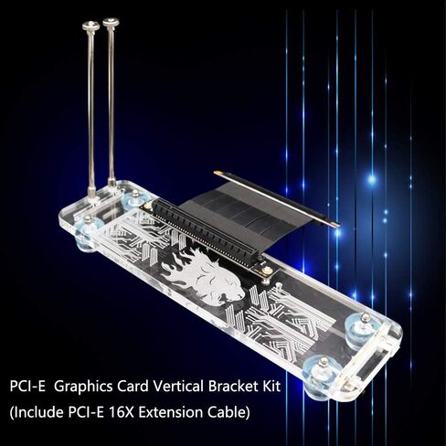 قاعدة/مسند رأسي لبطاقة الرسومات PCI-E 3.0 16X مع ضوء RGB LED وكابل تمديد PCI-E لحافظة ATX ذاتية الصنع in Kuwait