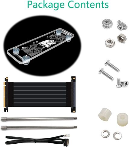قاعدة/مسند رأسي لبطاقة الرسومات PCI-E 3.0 16X مع ضوء RGB LED وكابل تمديد PCI-E لحافظة ATX ذاتية الصنع in Kuwait
