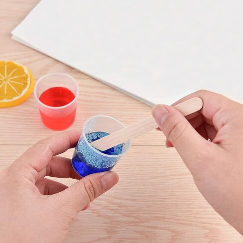Woohome 100 PCS Transparent Scale Cups 20 ml 30 ml Plastic Graduated Cups Measuring Cups for Epoxy Resin with Stirring Stick for Mixing Resin, Stain, Epoxy and Paint in Saudi Arabia