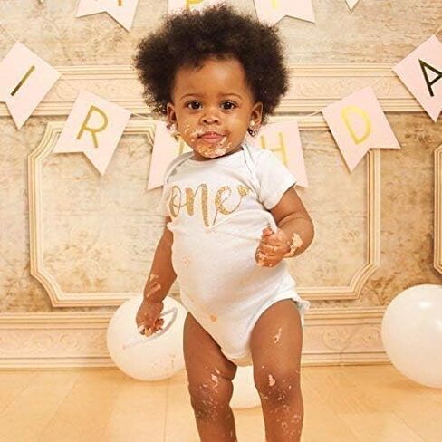 1st Birthday Onesie Girl, First Birthday Outfit Girl, 1 Year Old Girl, Smash Cake Outfit, Sparkle Glitter Gold Bodysuit, Short Sleeve 002 (12-18 Month Short Sleeve) in Saudi Arabia