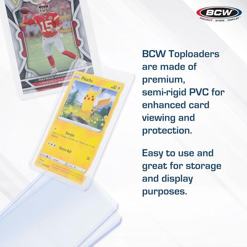 BCW 25 Toploaders with 300 Sleeves - Sleeves and Toploaders Combo for Trading Cards in Saudi Arabia