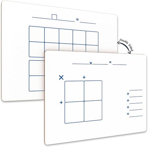 SCRIBBLEDO Dry Erase Ten Frame Area Model Board 9" x 12" Double Sided Whiteboard Math manipulatives for Kids - Area Model and 2 Ten Frames Math Practice for Addition Subtraction and Multiplication in Saudi Arabia