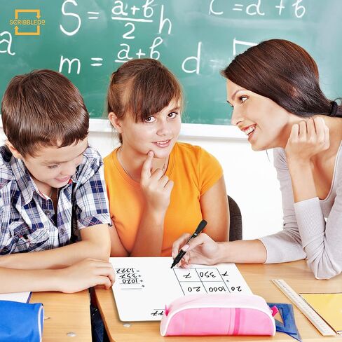 SCRIBBLEDO Dry Erase Ten Frame Area Model Board 9" x 12" Double Sided Whiteboard Math manipulatives for Kids - Area Model and 2 Ten Frames Math Practice for Addition Subtraction and Multiplication in Saudi Arabia