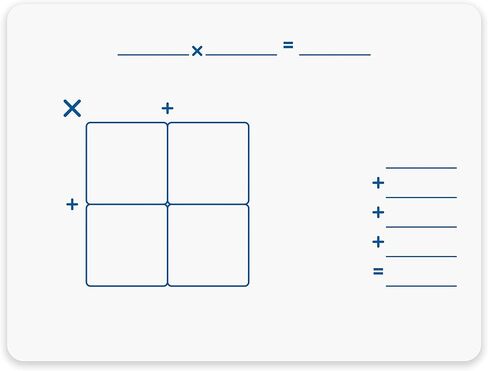 SCRIBBLEDO Dry Erase Ten Frame Area Model Board 9" x 12" Double Sided Whiteboard Math manipulatives for Kids - Area Model and 2 Ten Frames Math Practice for Addition Subtraction and Multiplication in Saudi Arabia