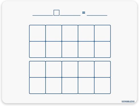 SCRIBBLEDO Dry Erase Ten Frame Area Model Board 9" x 12" Double Sided Whiteboard Math manipulatives for Kids - Area Model and 2 Ten Frames Math Practice for Addition Subtraction and Multiplication in Saudi Arabia