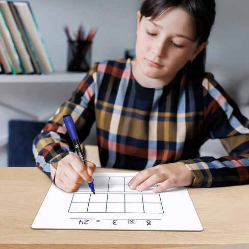 SCRIBBLEDO Dry Erase Ten Frame Area Model Board 9" x 12" Double Sided Whiteboard Math manipulatives for Kids - Area Model and 2 Ten Frames Math Practice for Addition Subtraction and Multiplication in Saudi Arabia