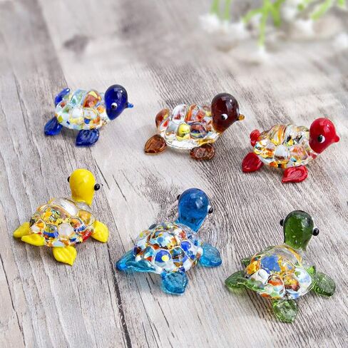 H&D HYALINE & DORA Set of 6 Blown Glass Conch Figurine Miniature Sea Animals Collectible Figurine Tiny Crystal Conch Statues for Tables, Desks Home Decor in Kuwait