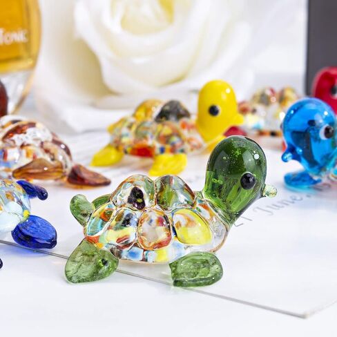 H&D HYALINE & DORA Set of 6 Blown Glass Conch Figurine Miniature Sea Animals Collectible Figurine Tiny Crystal Conch Statues for Tables, Desks Home Decor in Kuwait