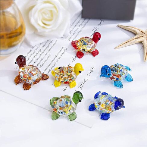 H&D HYALINE & DORA Set of 6 Blown Glass Conch Figurine Miniature Sea Animals Collectible Figurine Tiny Crystal Conch Statues for Tables, Desks Home Decor in Kuwait