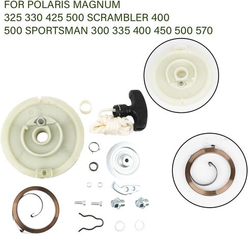 استبدال مجموعة أدوات سحب الارتداد لـ Polaris Magnum 325 330 425 500 Scrambler 400 500 Sportsman 300 335 400 450 500 570 Trail-Blazer 250 330 400 Trail-Boss 325 330 Xplorer 3084780 3090085 in Saudi Arabia