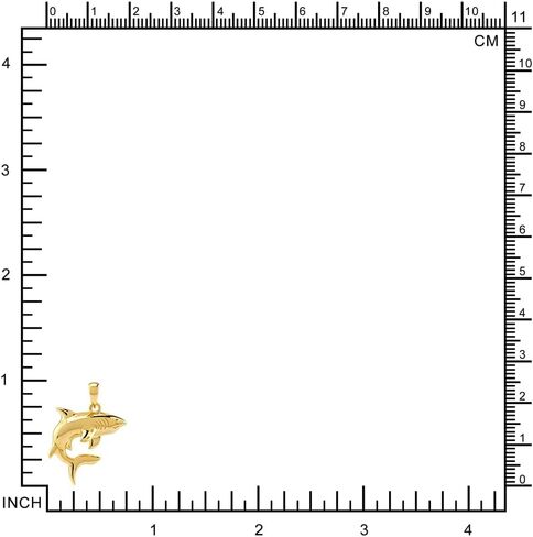 Silvershake White Gold Plated or Yellow Gold Plated 925 Sterling Silver Shark Sealife Casual Pendant Jewelry for Women or Teens in Saudi Arabia