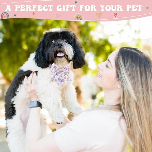 Reginary 100 Pieces Dog Bows Set Include Dog Bows Bow Ties for Dogs Bows, 50 Dog Bow Ties and 50 Dog Neckties for Small Medium Dogs Supply (Rainbow) in Saudi Arabia