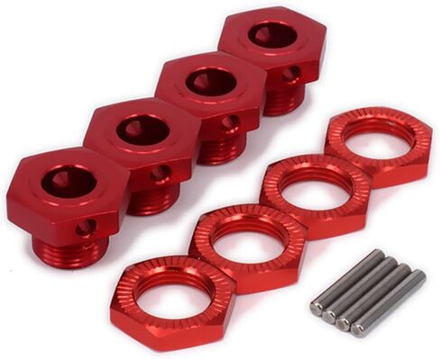 Aluminum 17mm Hex Wheel Nuts Adapter for Arrma 6s BLX Infraction Limitless Mojave Typhon hopups Upgrade Parts 4 pcs/Set(Red) in Saudi Arabia