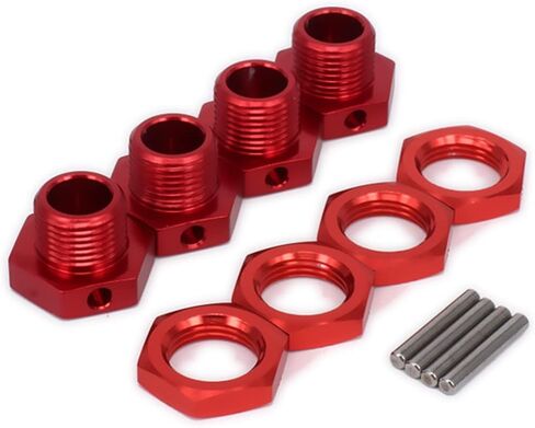 Aluminum 17mm Hex Wheel Nuts Adapter for Arrma 6s BLX Infraction Limitless Mojave Typhon hopups Upgrade Parts 4 pcs/Set(Red) in Saudi Arabia