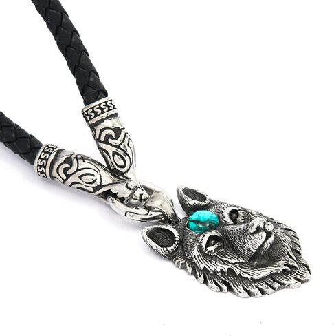 BAVIPOWER الفايكنج ثورس المطرقة Mjolnir Fenrir الذئب رئيس الفأس قلادة تعويذة تميمة حماية قوية قلادة من الفولاذ المقاوم للصدأ للرجال والنساء in Saudi Arabia