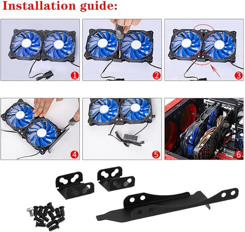 حامل تثبيت مروحة مزدوج بفتحة PCI لبطاقة الفيديو DIY يدعم 9 سم / 12 سم دعامة مشعاع الكمبيوتر (عبوة واحدة) in Saudi Arabia
