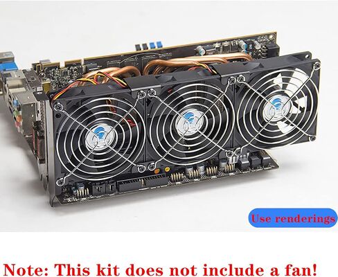 حامل تثبيت مروحة مزدوج بفتحة PCI لبطاقة الفيديو DIY يدعم 9 سم / 12 سم دعامة مشعاع الكمبيوتر (عبوة واحدة) in Saudi Arabia