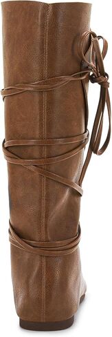 Mens Renaissance Medieval Cosplay Halloween Boots Faux Leather Mid Calf Lace Up Vintage Stage Pirate Viking Tied Shoes in Saudi Arabia