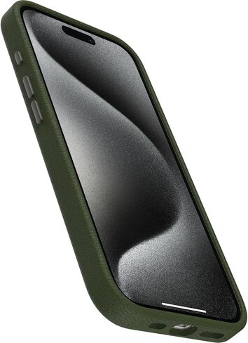 OtterBox iPhone 15 Pro Symmetry Cactus Leather for MagSafe - NOIR ASH (أسود)، مستدام، يتم تثبيته على MagSafe، أنيق للغاية، حواف مرتفعة تحمي الكاميرا والشاشة in Saudi Arabia