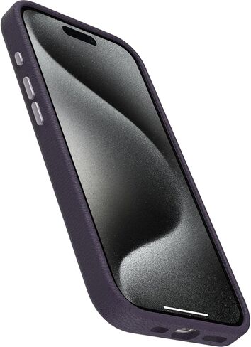OtterBox iPhone 15 Pro Symmetry Cactus Leather for MagSafe - NOIR ASH (أسود)، مستدام، يتم تثبيته على MagSafe، أنيق للغاية، حواف مرتفعة تحمي الكاميرا والشاشة in Saudi Arabia