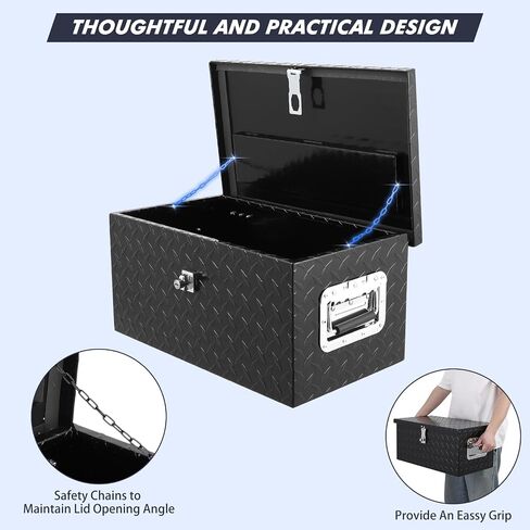 Garvee 20 Inch Aluminum Diamond Plate Tool Box With Lock and Keys, Heavy Duty Waterproof Truck Storage Organizer Chest for Pick Up Truck Bed, Rv Trailer/Van With Side Handle in Saudi Arabia