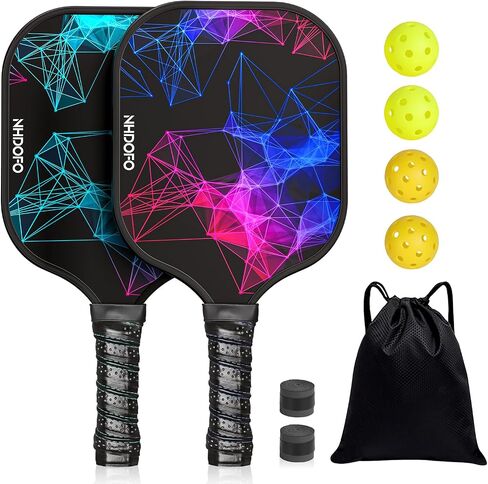 2024 New Pickleball Paddles，Fiberglass Surface Pickleball Set ，Lightweight Pickleball Rackets Set，Pickle Ball Paddle Set for Men Women，4 Outdoor pickleballs, 1 Storage Bag, 2 Grip Straps in Saudi Arabia