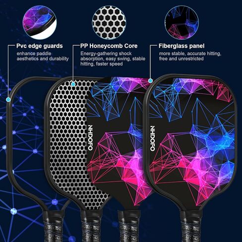 2024 New Pickleball Paddles，Fiberglass Surface Pickleball Set ，Lightweight Pickleball Rackets Set，Pickle Ball Paddle Set for Men Women，4 Outdoor pickleballs, 1 Storage Bag, 2 Grip Straps in Saudi Arabia