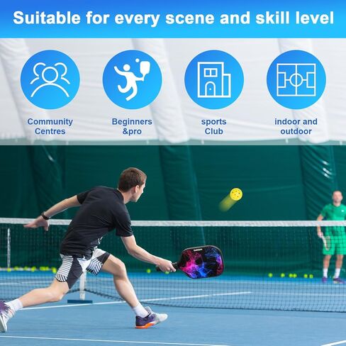 2024 New Pickleball Paddles，Fiberglass Surface Pickleball Set ，Lightweight Pickleball Rackets Set，Pickle Ball Paddle Set for Men Women，4 Outdoor pickleballs, 1 Storage Bag, 2 Grip Straps in Saudi Arabia