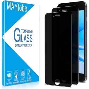 MAYtobe [2 Pack Privacy Screen Protector Designed For iPhone SE 3, SE 2022, iPhone SE 2, SE 2020 Tempered Glass, Anti-Scratch, Bubble Free