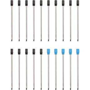 YOUMI 2.75 inch Ballpoint Pens Refills, 1mm Medium Point Metal Pen Refill (15 Black + 5 Bule)