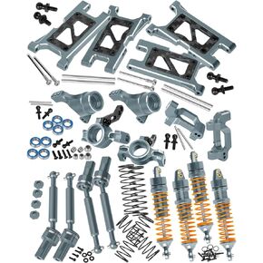 RC Aluminium Driveshafts & Shocks Absorber & Suspension Arms & Caster Blocks C-Hubs Steering Block Stub Axle Carriers Upgrades Part for 1/18 LaTrax Teton,LaTrax Desert Prerunner,Pink