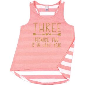 Bump and Beyond Designs Girl 3rd Birthday Outfit Three Year Old Birthday Girl Tank Top