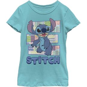 Disney Lilo Stitch Character Shirt with Pattern Girl's Solid Crew Tee