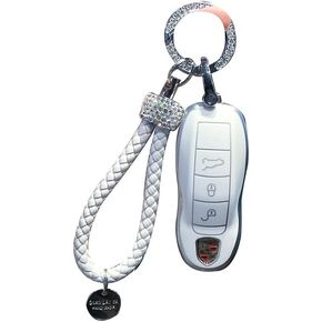 Car Key Case Keyshell Covers Suitable for Porsche Panamera 2010-2019 Cayenne 2011-2020 911 2013-2020 Macan 2014-2019 Boxster 2013-2016 Cayman 2013-2016 718 2016-2019
