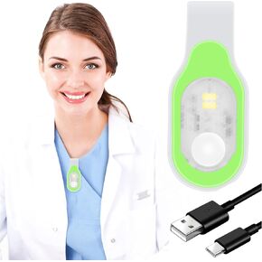 Nursing Night Light Clip on Rechargeable NightShift Nursing Light Hands Free LED Flashlights Running Lights for Walking Running Pets Outdoor Emergency (Pink)