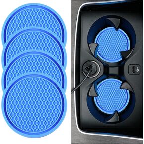 4PCS Car Cup Holder Coaster, 2.7 Inch Honeycomb Non-Slip Car Coaster, Auto Embedded in Ornaments Coaster, Universal Cup Holder Insert Mat for Most Car Interior Accessories (Black)