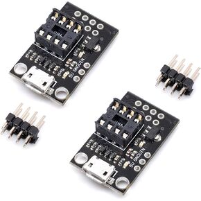 Oiyagai 2pcs Pluggable Development Board for ATtiny13A/ATtiny25/ATtiny45/ATtiny85 Programming Editor Micro USB Power Connector
