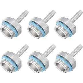 MECCANIXITY Hose Barb Fittings G1/4 x 4mm Thread Male Aluminum Pipe Fitting Adapter for Water Cooling System Pack of 6