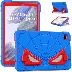 Shockproof Kids Case for Galaxy Tab A7 Lite 8.7 Inch (SM-T220/T225), Heavy Duty Rugged Tough Silicone with Multi-Angle Stand for Boys Children Samsung Galaxy Tab A7 Lite 2021 (Black)