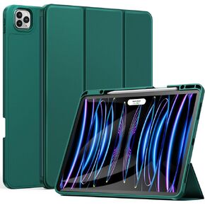 حافظات Ztotop لجهاز iPad Pro مقاس 12.9 بوصة الجيل السادس/الخامس/الرابع/الثالث 2022/2021/2020/2018 مع حامل قلم رصاص، غطاء خلفي نحيف ناعم من مادة TPU + نوم/تنبيه تلقائي، يدعم شحن قلم الرصاص من الجيل الثاني، أزرق داكن