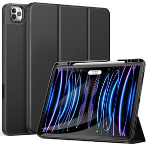 ZtotopCases for iPad Pro 12.9 Inch Case 6th/5th/4th/3rd Generation 2022/2021/2020/2018 with Pencil Holder, Slim Soft TPU Back Tablet Cover+Auto Sleep/Wake, Support 2nd Gen Pencil Charging, Black