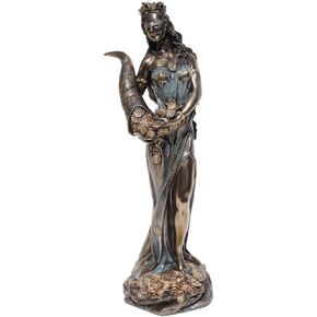 11.38 Inch Blinded Greek Goddess Fortuna Cold Cast Bronze Figurine