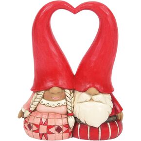 Enesco Jim Shore Heartwood Creek Love Gnome Couple Heart Hat Figurine, 4 Inch, Multicolor