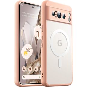 JETech Magnetic Case for Google Pixel 8 Pro 6.7-Inch 2023, Compatible with MagSafe, Translucent Matte Back Shockproof Phone Cover (Obsidian)