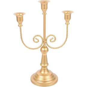 FOMIYES Long Candlestick Candle Holders Dining Table Candlesticks Vintage Tall Candle Holder Votive Candle Taper Candle Stand Decorative Candleholder 3 Arm Candelabra Wedding Antique Iron